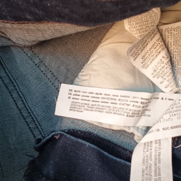 Zara Basic Z1975 Denim Jeans Size 4 Mid Rise Skinny Leg Medium Dark Wash Rivets - Picture 5 of 10